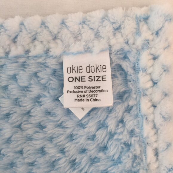 Okie Dokie Blue Puppy Dog Lovey 13" Minky Dots Baby Security Blanket - Picture 6 of 6